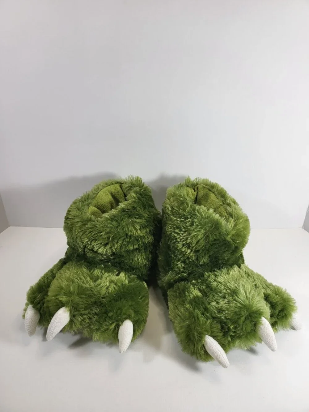 Lazy One Kids Dinosaur Claw Slippers – Size S (9–11), Green Plush‎ Monster Feet